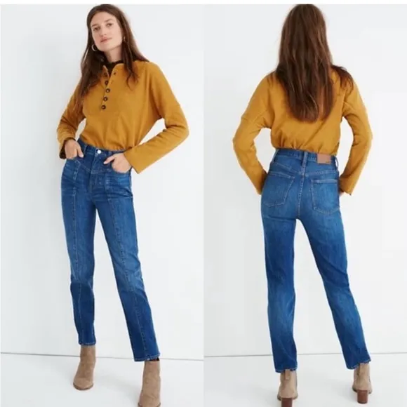 • Madewell • Classic Straight Jeans in Bandry Wash: Seamed Edition Blue 24