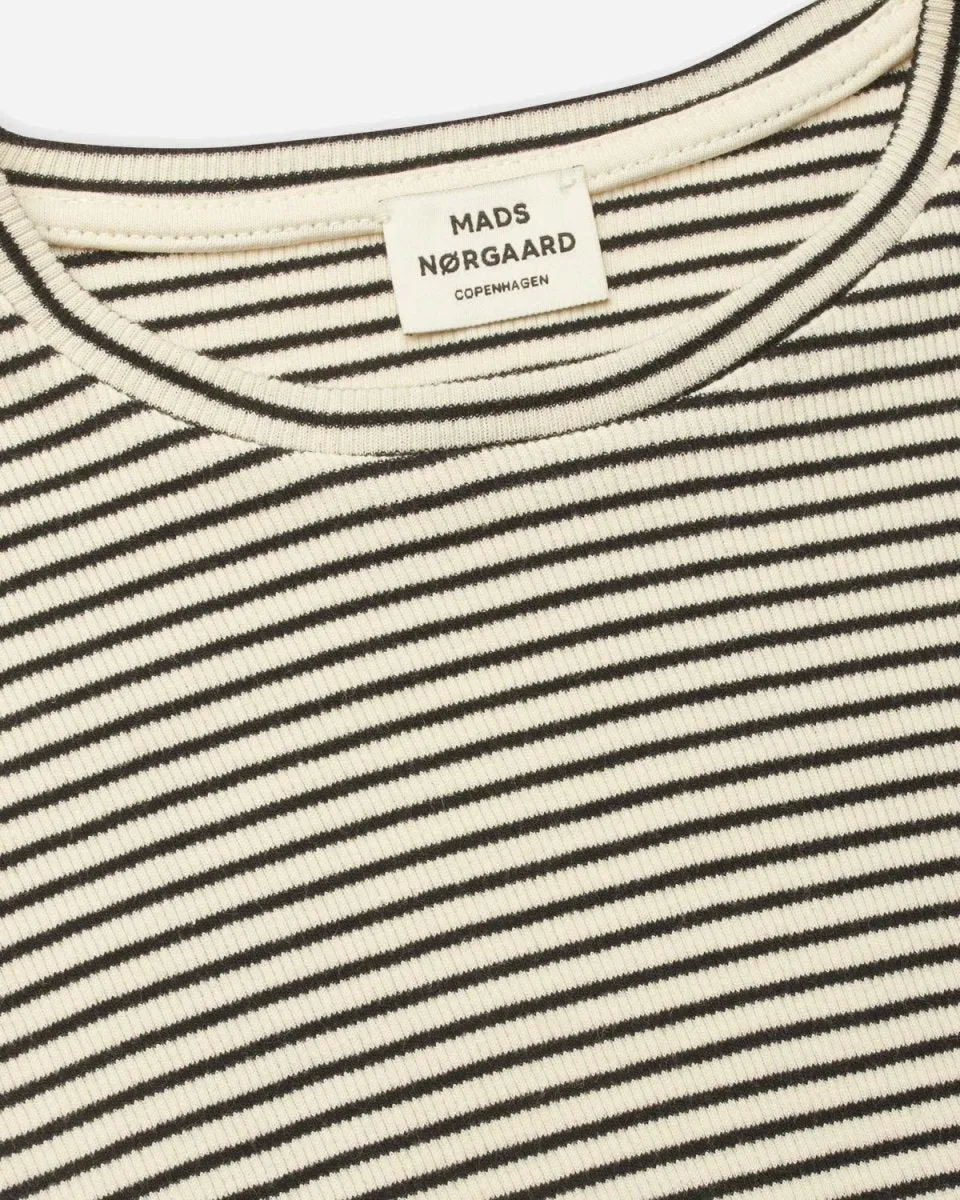 2x2 Cotton Stripe Tuviana Tee - Whitecap Gray/Black