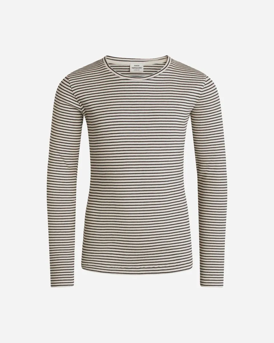 2x2 Cotton Stripe Tuviana Tee - Whitecap Gray/Black