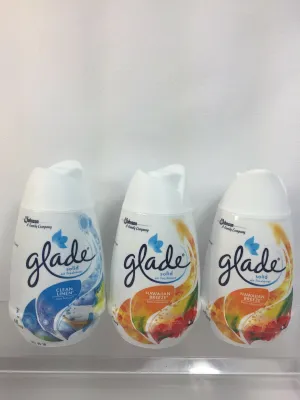 (3) Glade solid Air Freshener Hawaiian Breeze & Clean Linen 6oz