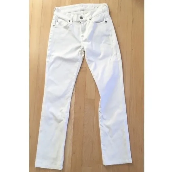 7 For All Mankind Kimmie Straight Leg White Jeans