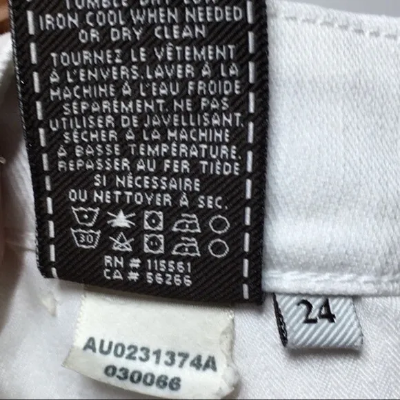 7 For All Mankind Kimmie Straight Leg White Jeans