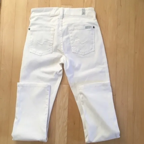 7 For All Mankind Kimmie Straight Leg White Jeans