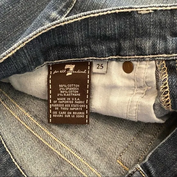7 For All Mankind ‘straight leg’ Jeans Sz 25 EUC
