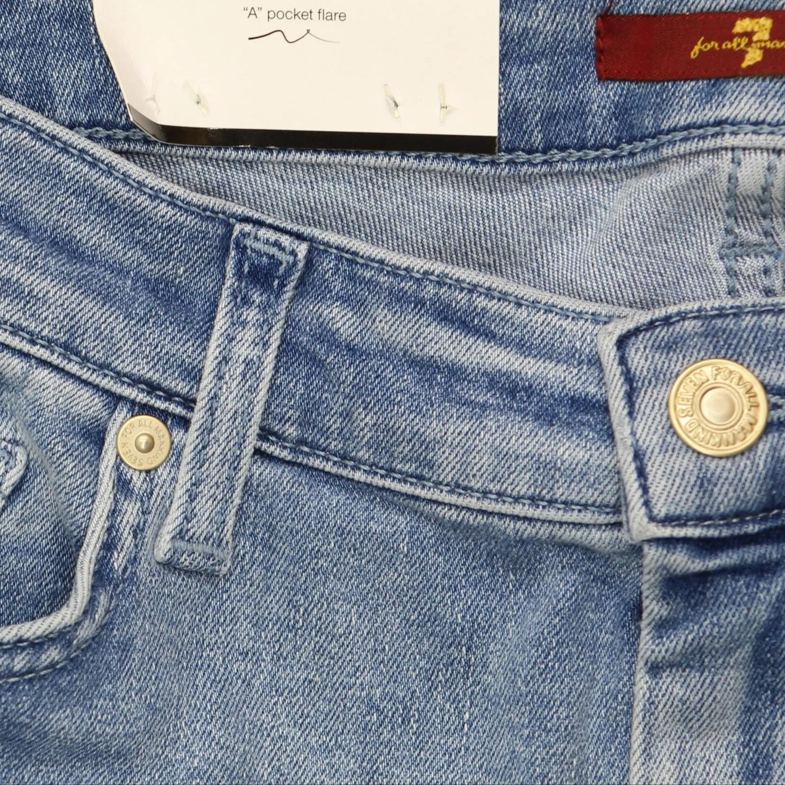 7 For All Mankind Womens Solid Flare-Leg Denim Jeans 7R052330