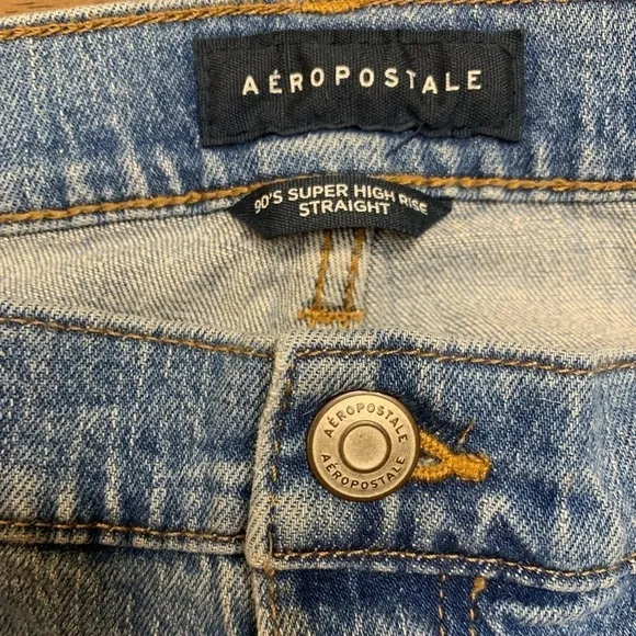 Aero 90's Super High Rise Straight Button Fly Jeans 12