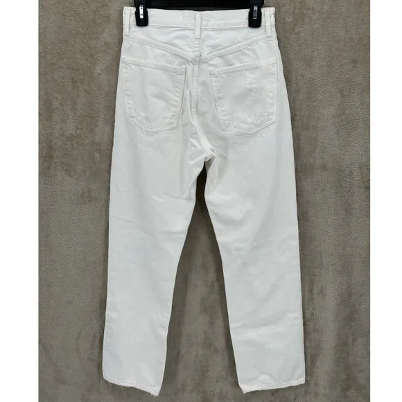 Agolde Jeans Womens 25 White Out 90s Fit Button Fly Destroyed 100% Cotton Summer