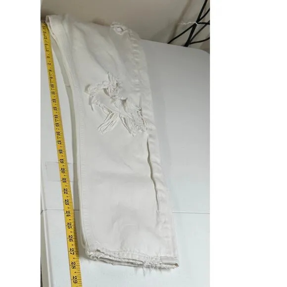 Agolde Jeans Womens 25 White Out 90s Fit Button Fly Destroyed 100% Cotton Summer