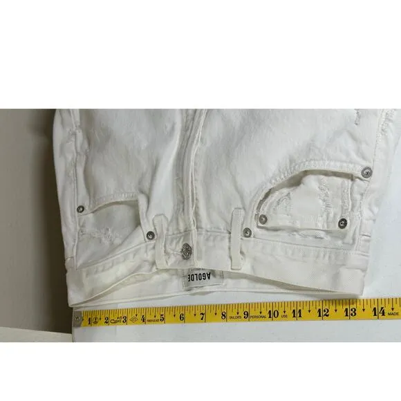 Agolde Jeans Womens 25 White Out 90s Fit Button Fly Destroyed 100% Cotton Summer
