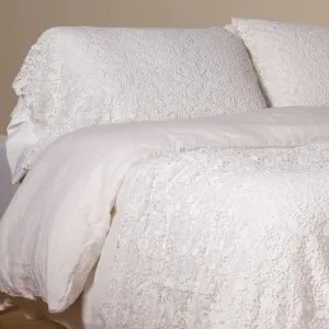 Allora Lace Pillowcase - White - Standard
