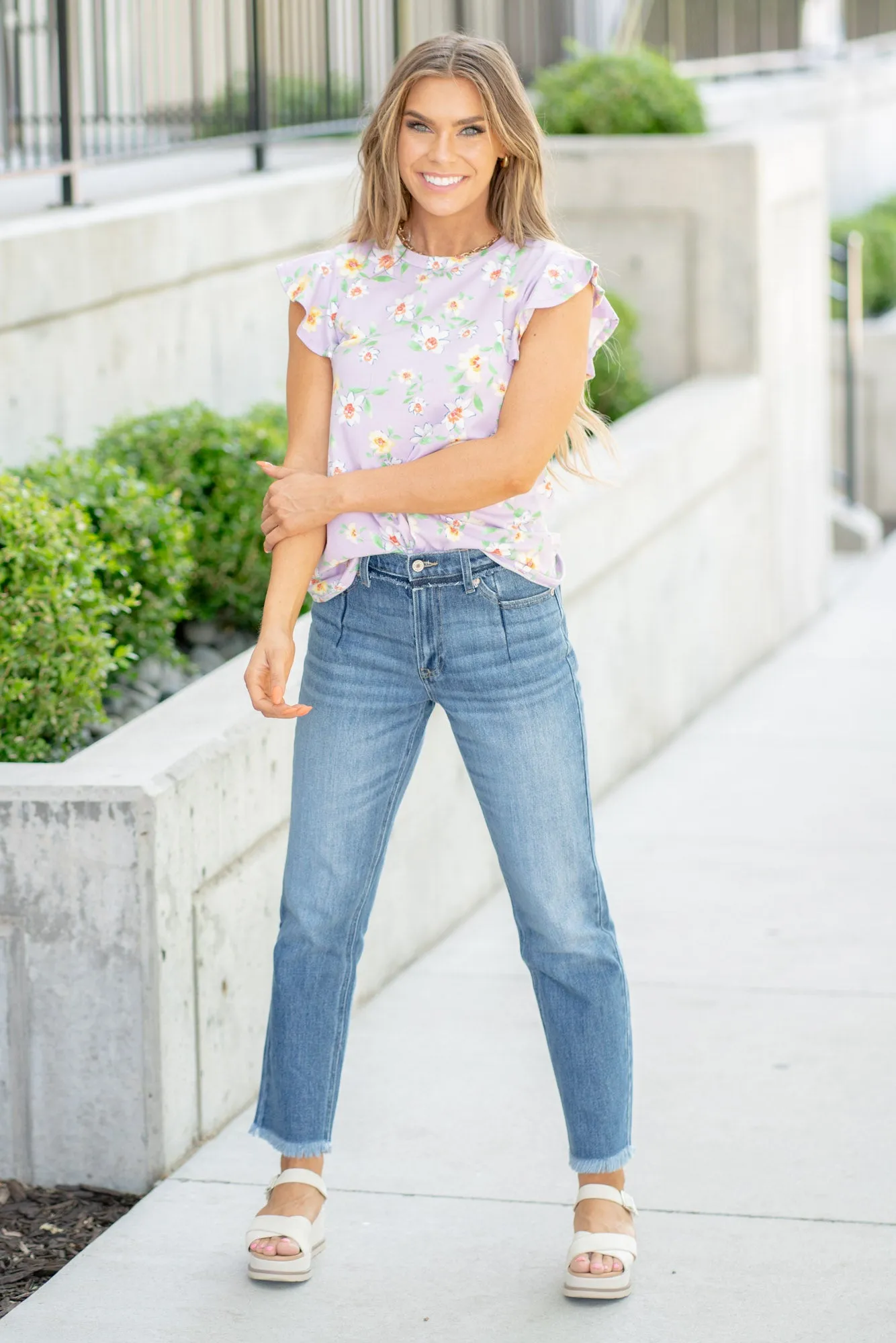 Angelina High Rise Slim Straight Leg Jeans