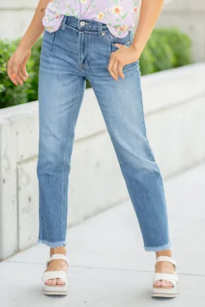 Angelina High Rise Slim Straight Leg Jeans