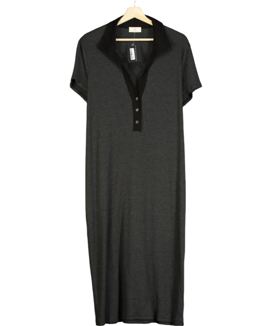 Anthropologie Grey Polo Midi Dress 100% Cotton UK XL