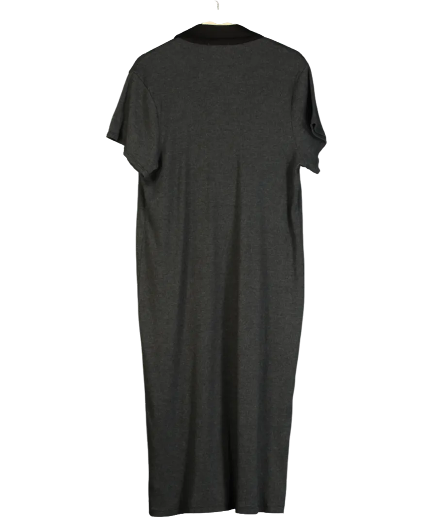 Anthropologie Grey Polo Midi Dress 100% Cotton UK XL