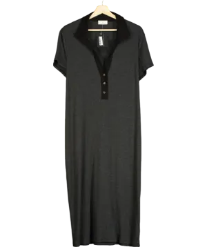 Anthropologie Grey Polo Midi Dress 100% Cotton UK XL