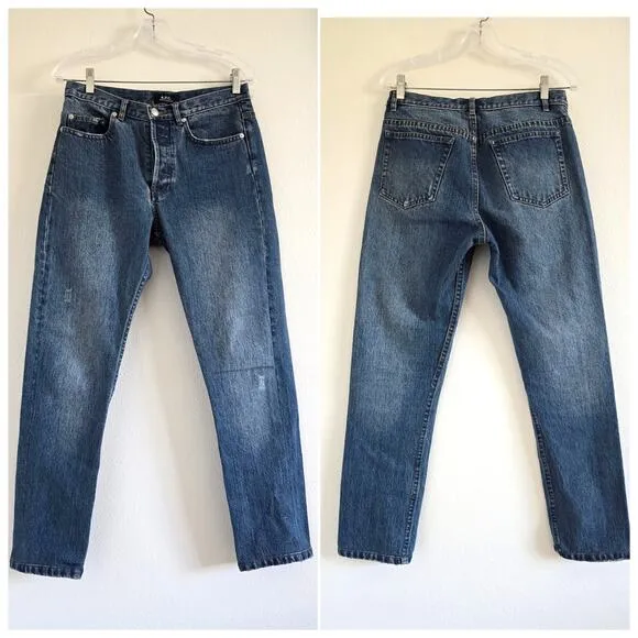 APC Jean Standard High Waisted Straight Leg Denim Jeans Womens Size 28