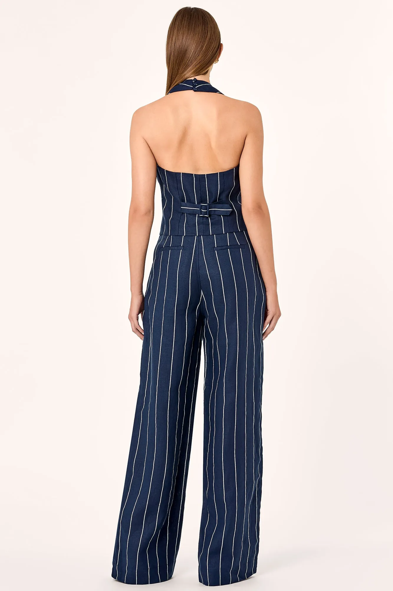 Aurelia Vest - Ink Milk Pinstripe
