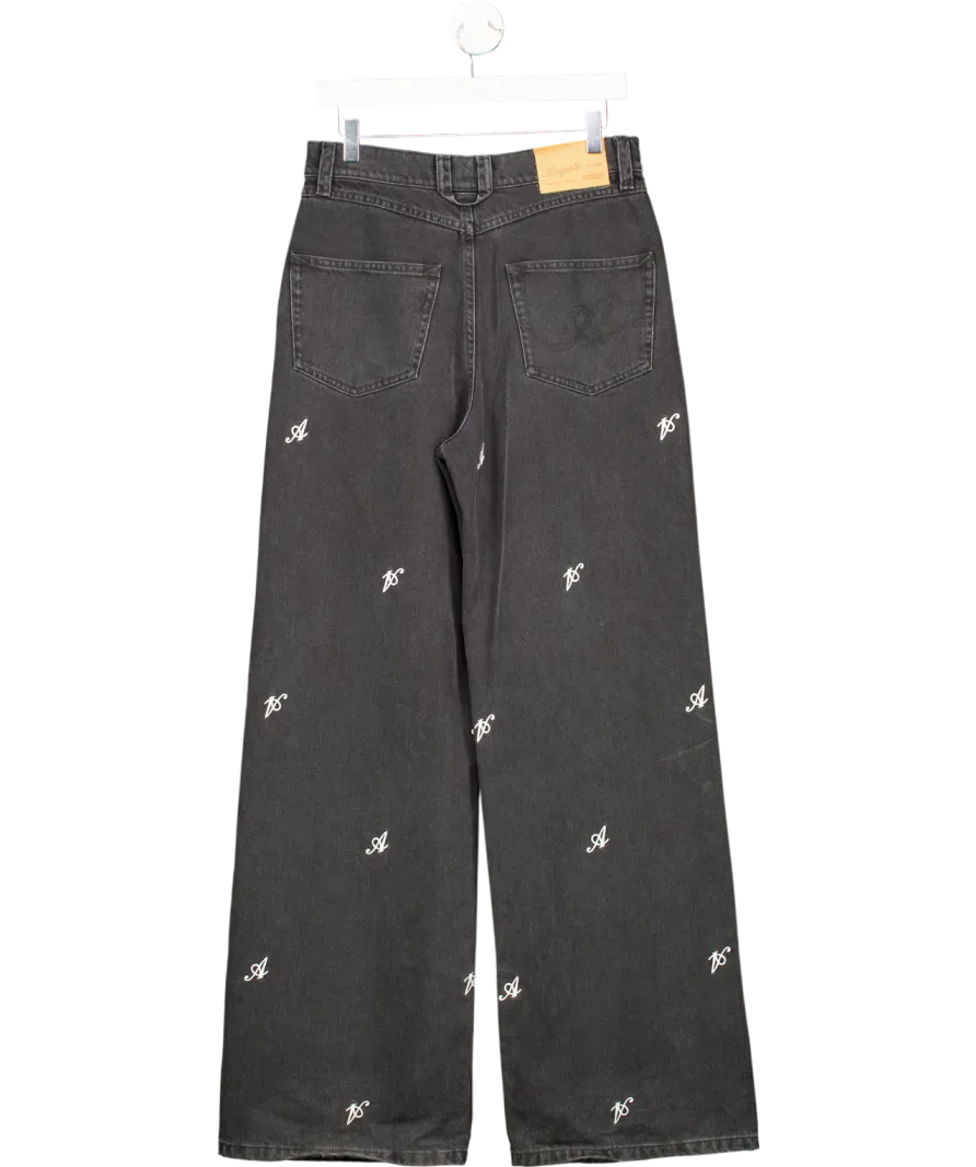 AXEL ARIGATO Grey Play Straight embroidered logo Jeans W32