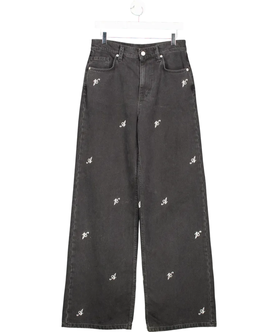 AXEL ARIGATO Grey Play Straight embroidered logo Jeans W32