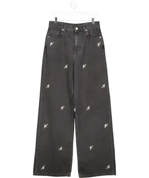 AXEL ARIGATO Grey Play Straight embroidered logo Jeans W32