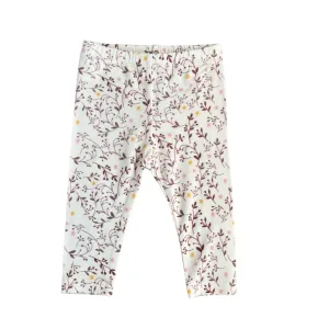 Baby Sprouts Blush Basic Leggings - Floral Vines