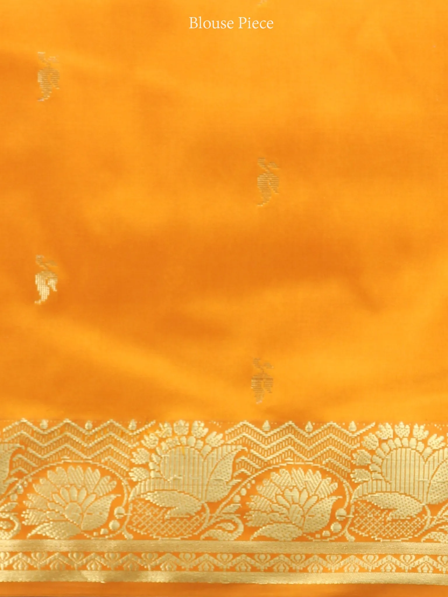 Banarasee Art Silk Saree With Zari Work - Red Yellow & Gold - S031704411