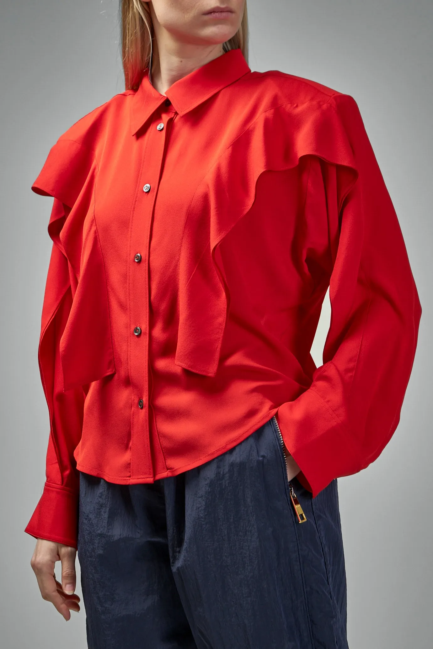 Banner Crepe Georgette Silk Shirt