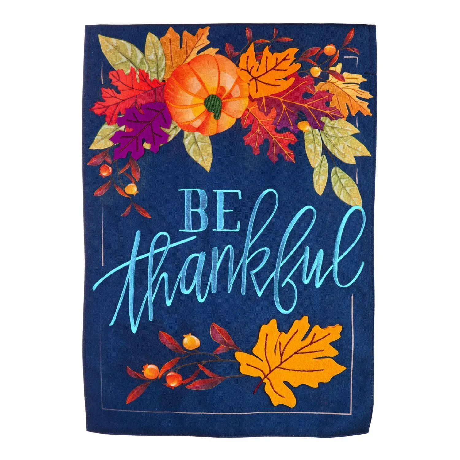 Be Thankful Garden Linen Flag