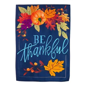 Be Thankful Garden Linen Flag