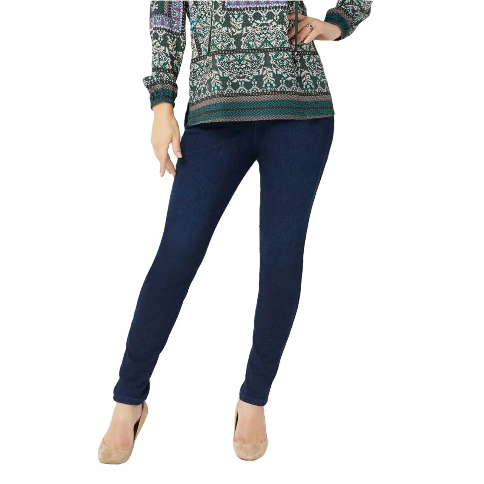 Belle by Kim Gravel Women's Flexibelle 5-Pocket Pull On Jeggings