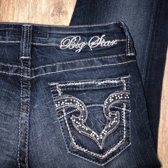 Big Star Kayla Straight Leg Dark Wash Jeans 27 EUC