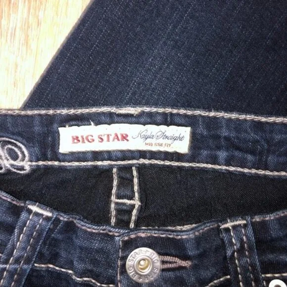 Big Star Kayla Straight Leg Dark Wash Jeans 27 EUC