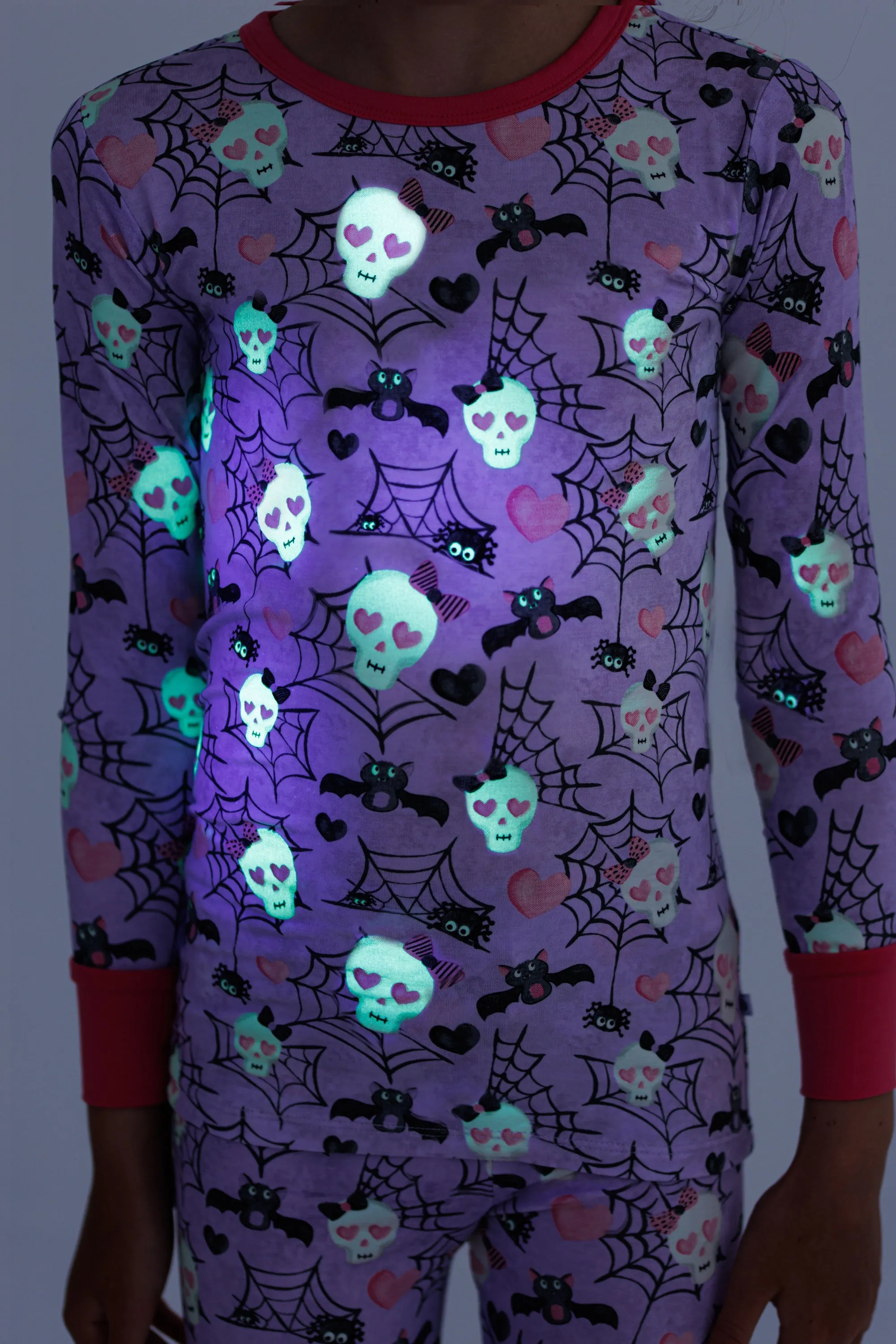 Birdie Bean Halloween Carrie Skeletons Glow-in-the-Dark Kids Peplum Set