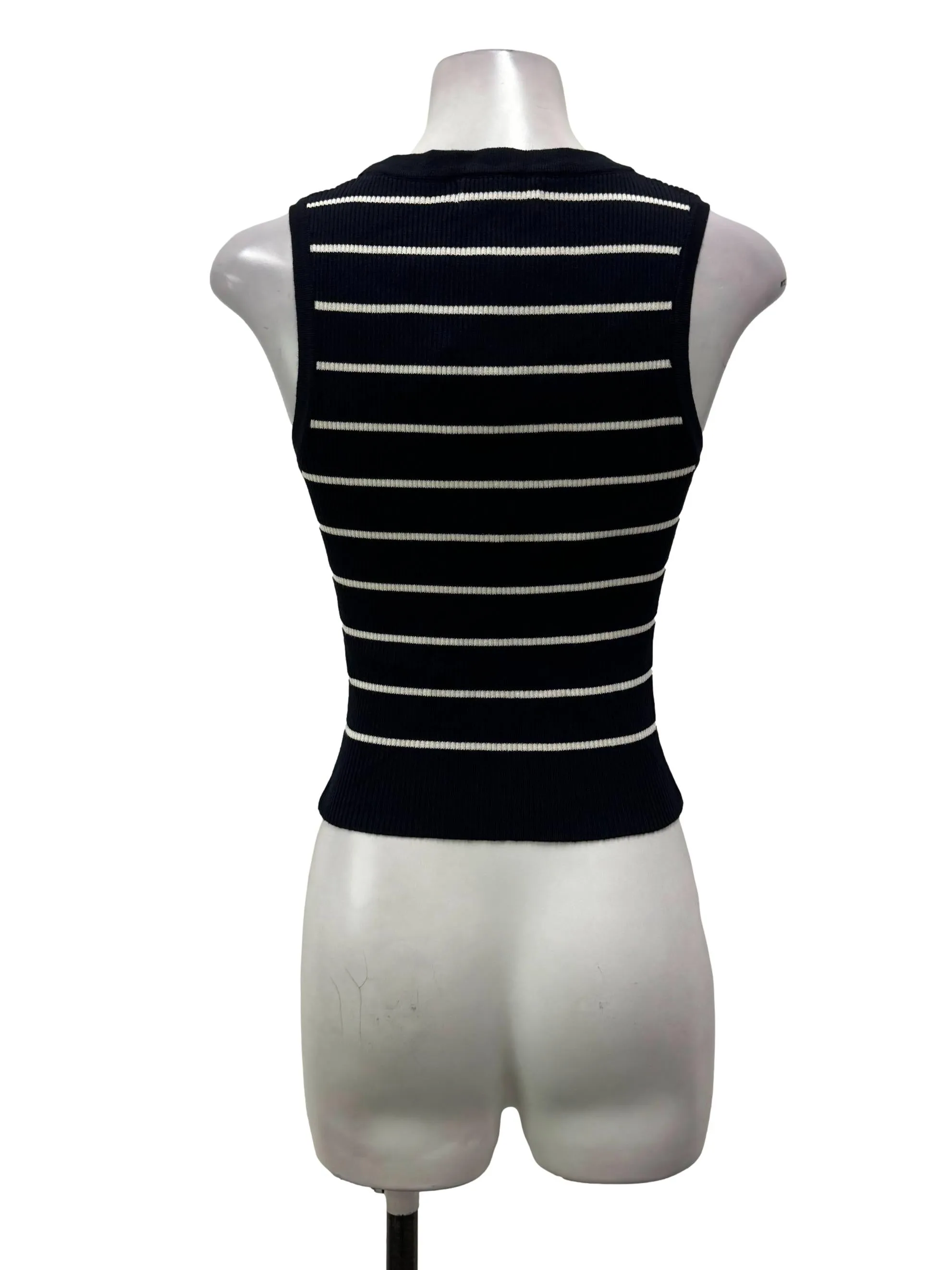 Black Knitted V Top