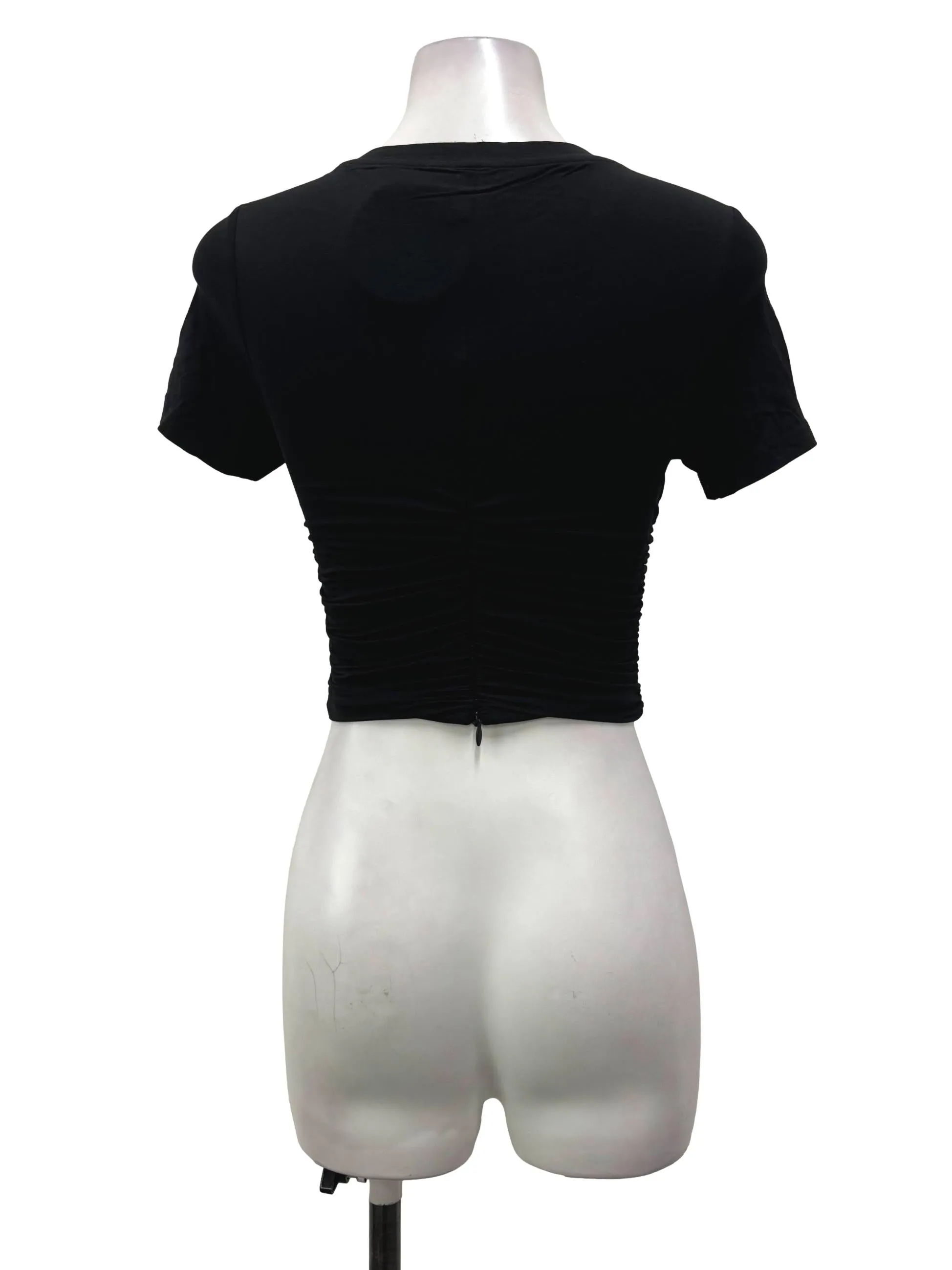 Black Side Ruched Padded Tee
