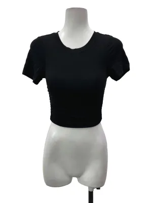 Black Side Ruched Padded Tee
