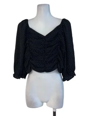 Black Small Dots Crop
