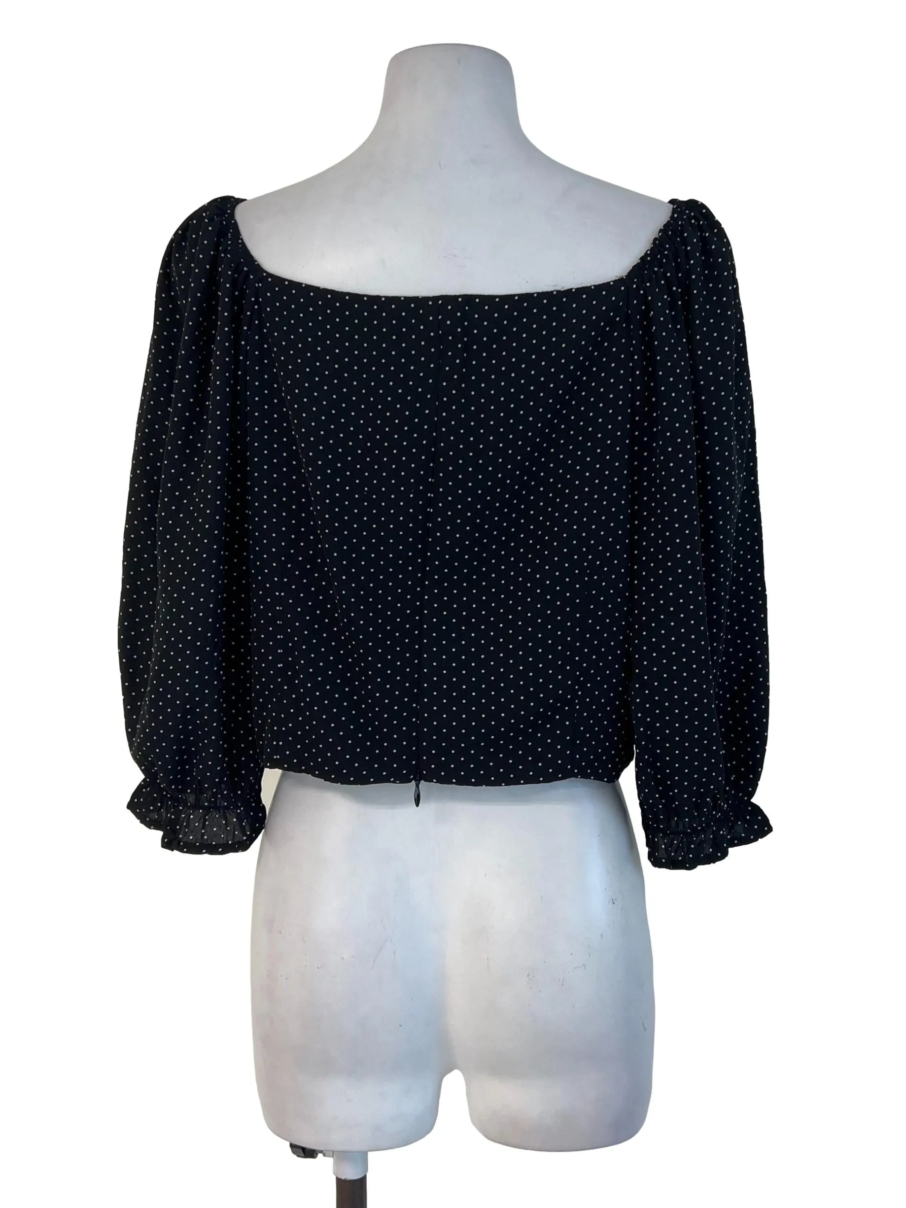 Black Small Dots Crop