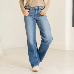 Bloom & Blue High Rise Tummy Control Top Baggy Jeans Regular & Plus Sizes