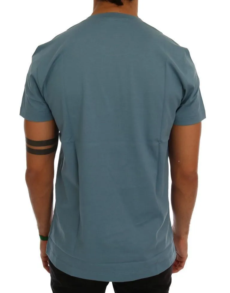 Blue Cotton 2017 Motive Print T-Shirt