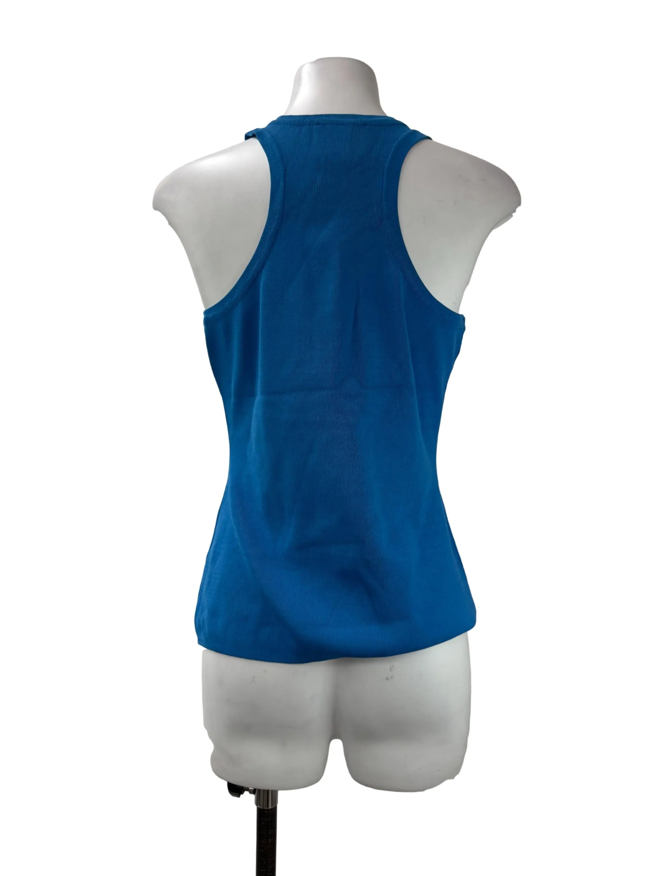 Blue Ribbed Tank Top