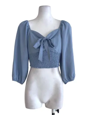 Blue V Neck Blouse
