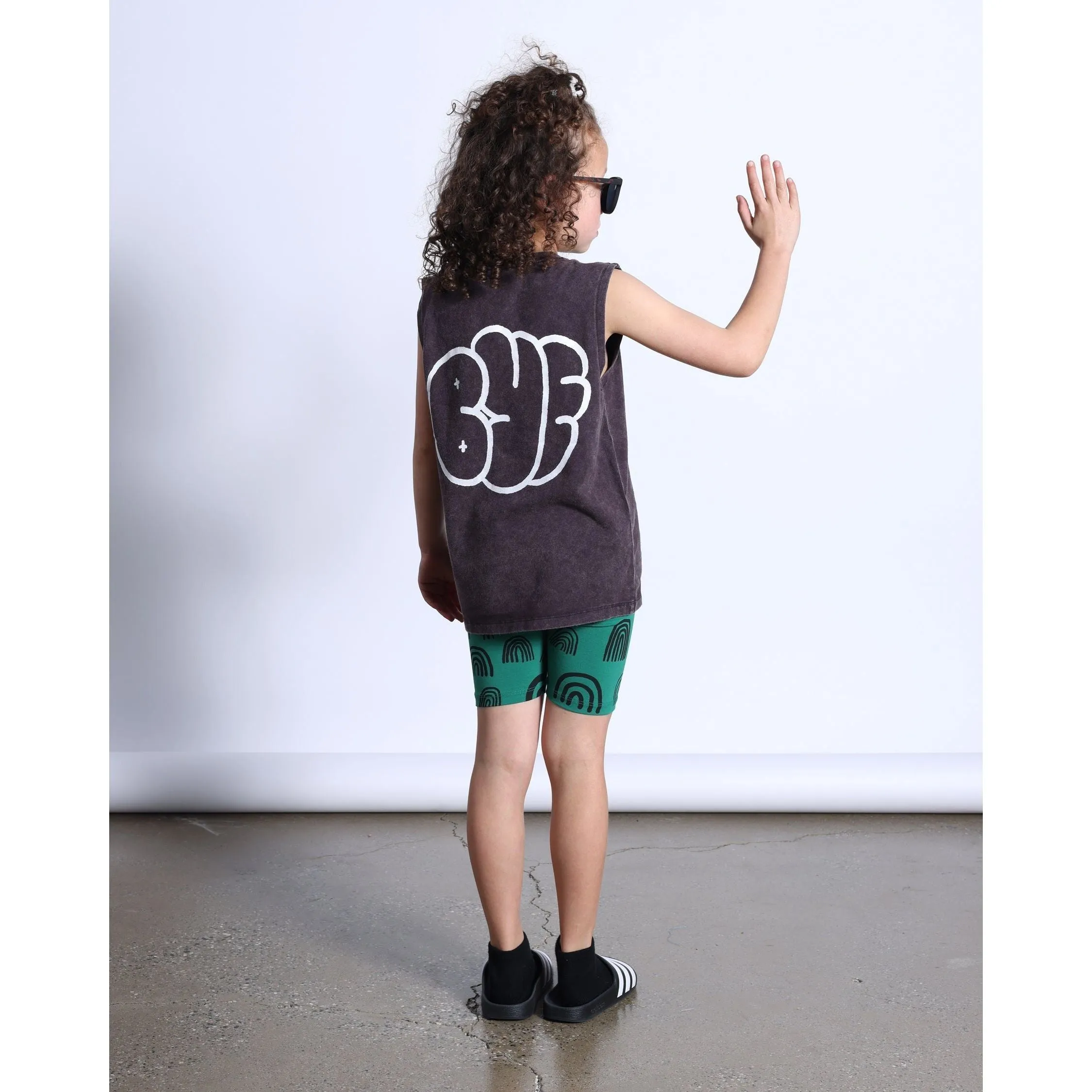 Bubble Greeting Sleeveless Tee- Black Wash