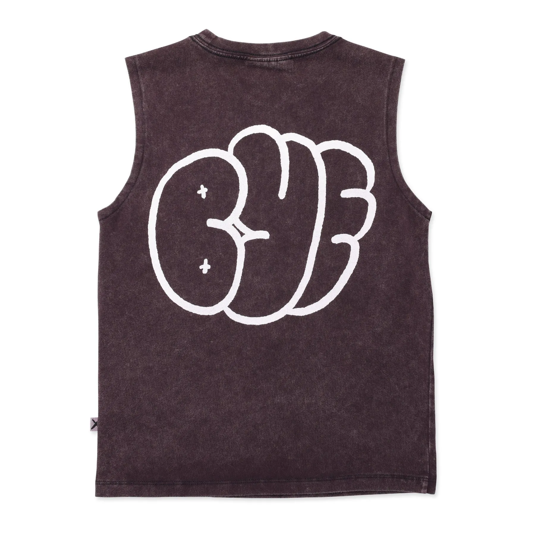Bubble Greeting Sleeveless Tee- Black Wash