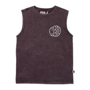 Bubble Greeting Sleeveless Tee- Black Wash