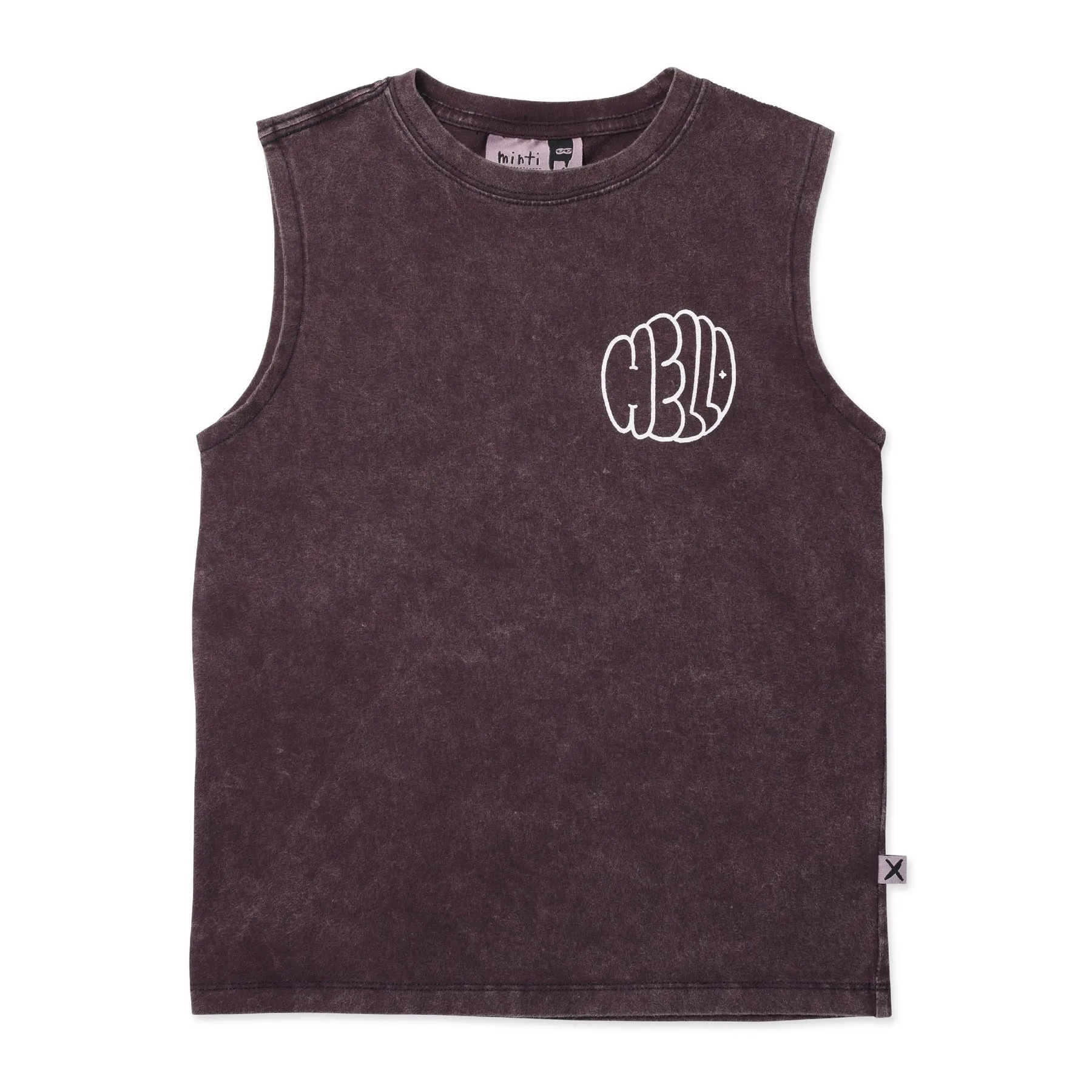 Bubble Greeting Sleeveless Tee- Black Wash