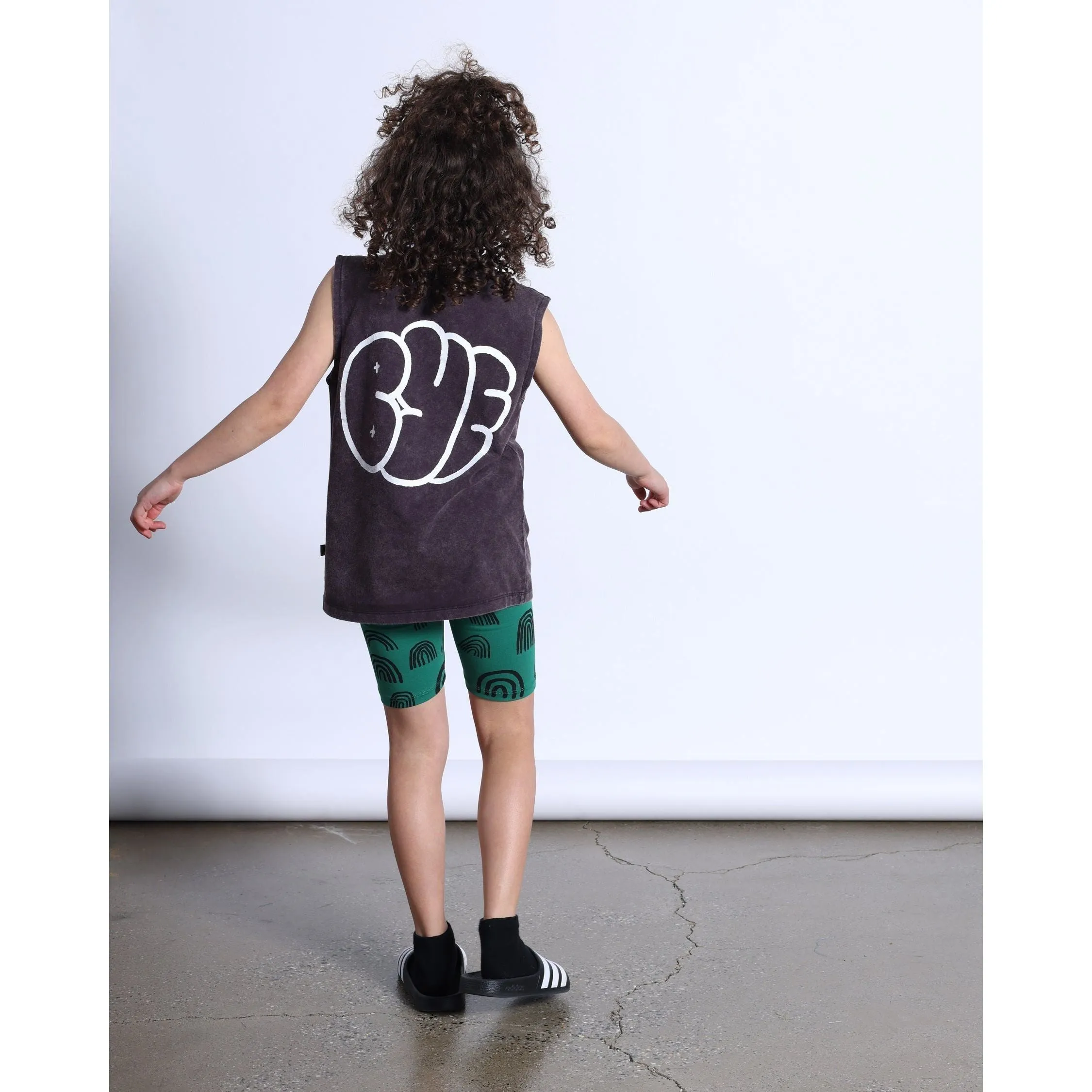 Bubble Greeting Sleeveless Tee- Black Wash
