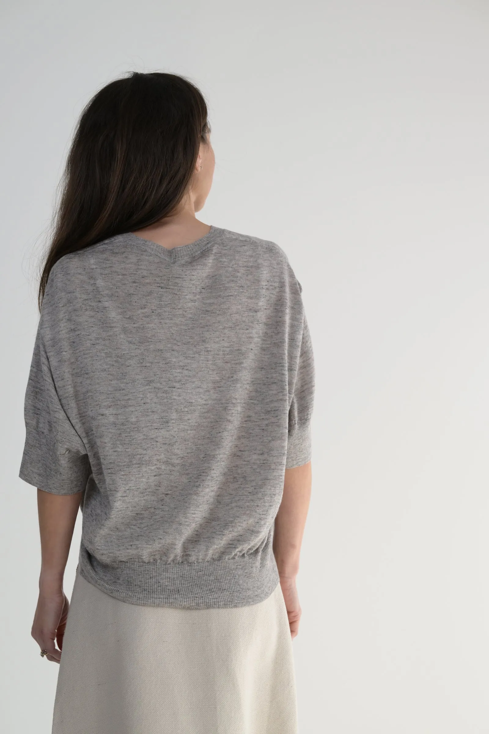 Buchini Short Sleeve Sweater in Grey