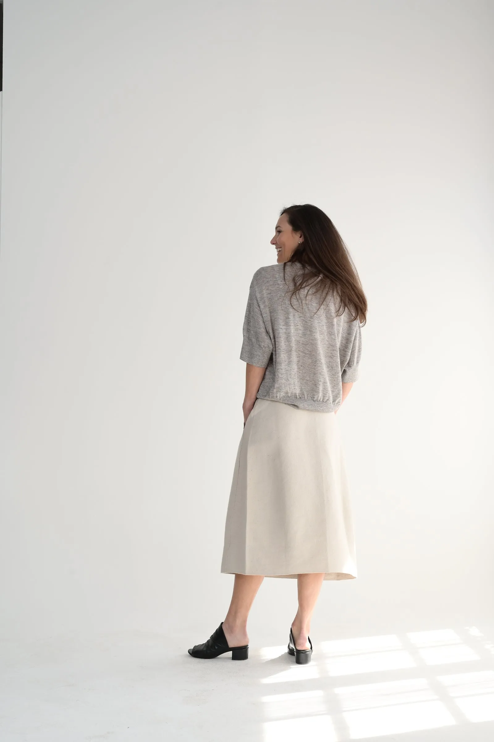 Buchini Short Sleeve Sweater in Grey