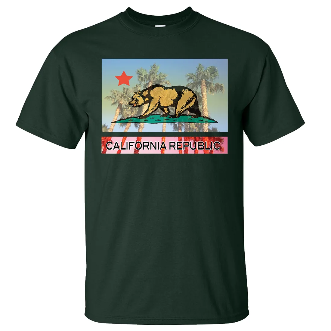 California Republic Palm Tree Bear Asst Colors T-shirt/tee